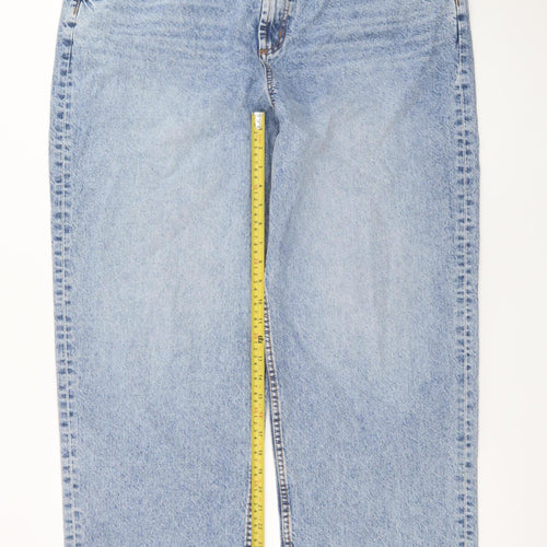 ASOS DESIGN Women's Blue Straight Leg Jeans Size 14 Regular Denim