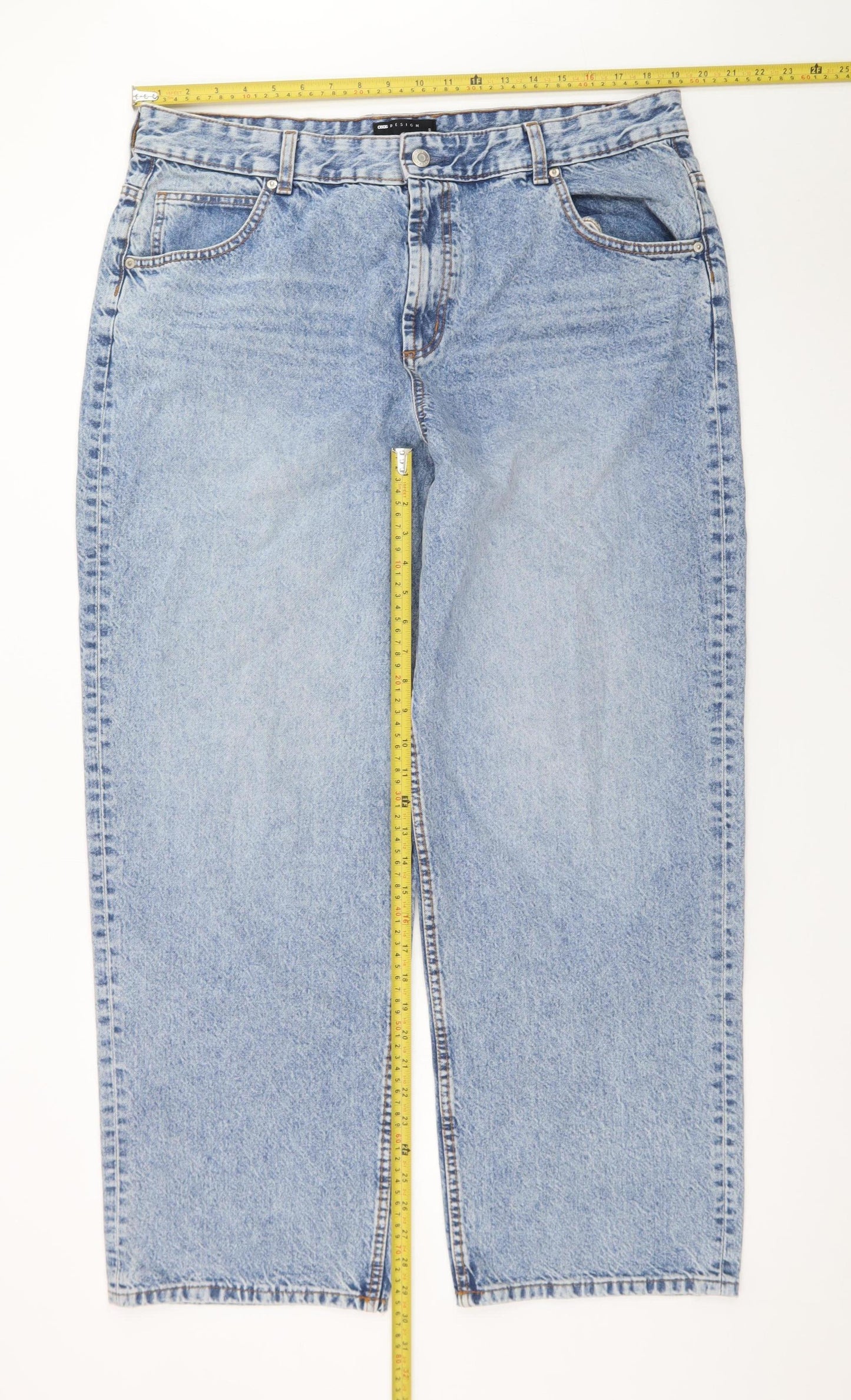 ASOS DESIGN Women's Blue Straight Leg Jeans Size 14 Regular Denim