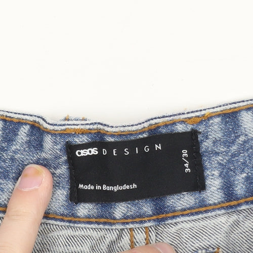 ASOS DESIGN Women's Blue Straight Leg Jeans Size 14 Regular Denim