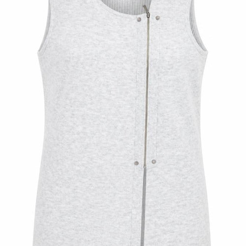 FOIL Women Grey Knit Sleeveless Zip Shift Dress Size S