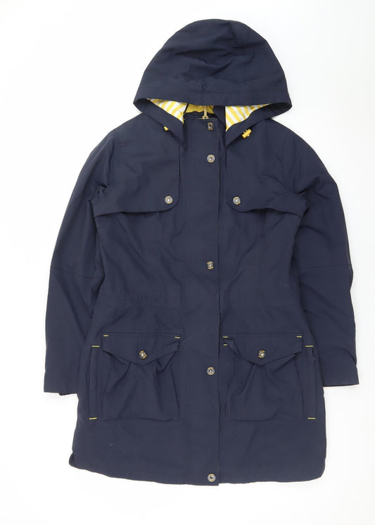 Marks and Spencer Women's Blue Hooded Waterproof Rain Coat Size 10