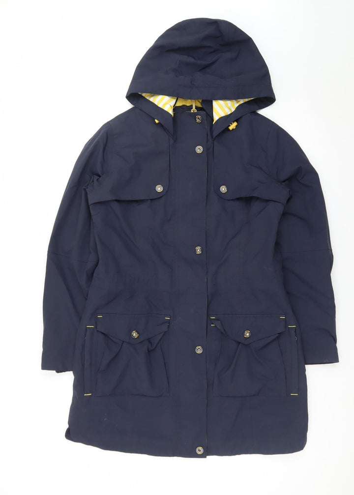 Marks and Spencer Women's Blue Hooded Waterproof Rain Coat Size 10