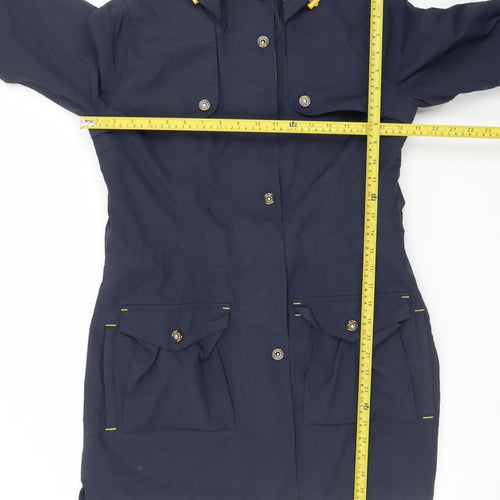 Marks and Spencer Women's Blue Hooded Waterproof Rain Coat Size 10