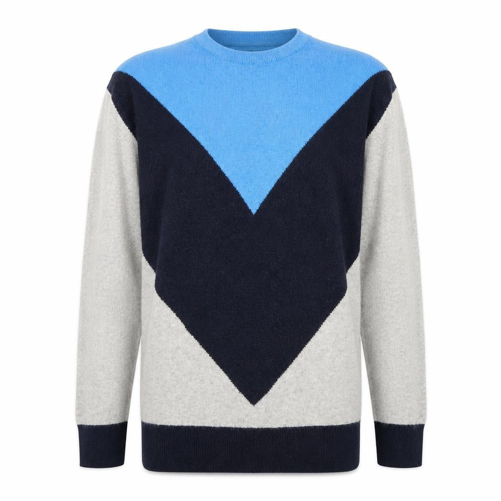Marks and Spencer Men’s Blue Mix Cashmere Crew Neck Jumper Size S