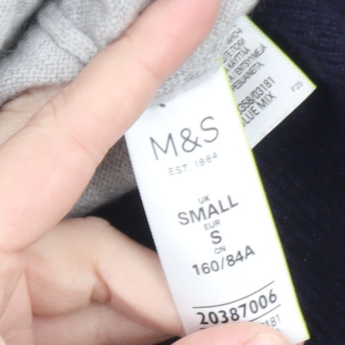 Marks and Spencer Men’s Blue Mix Cashmere Crew Neck Jumper Size S