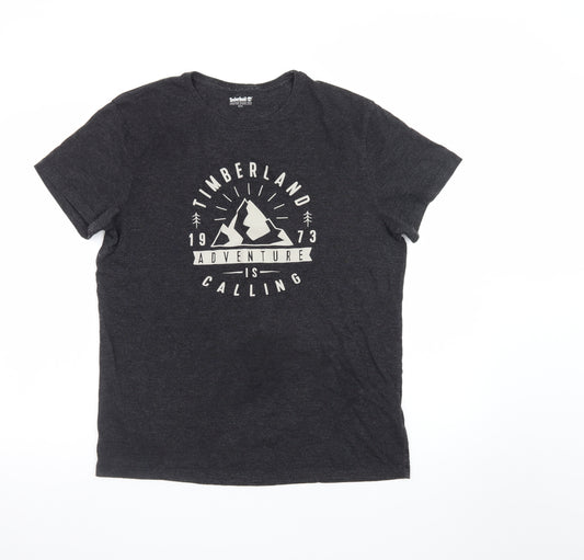 Timberland Men’s Black Adventure Graphic Crew Neck T-Shirt Size M