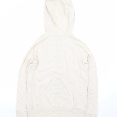 Nike Womens Beige Full Zip Hoodie Medium Organic Cotton Blend