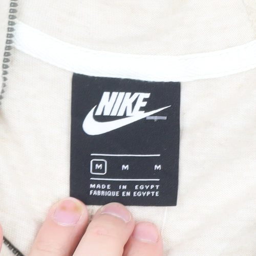 Nike Womens Beige Full Zip Hoodie Medium Organic Cotton Blend