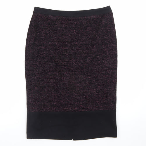 Ella by Viyella Women's Purple Pencil Skirt S Wool Blend Knee Length