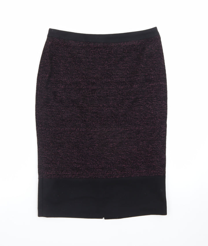 Ella by Viyella Women's Purple Pencil Skirt S Wool Blend Knee Length