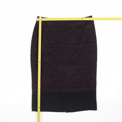 Ella by Viyella Women's Purple Pencil Skirt S Wool Blend Knee Length