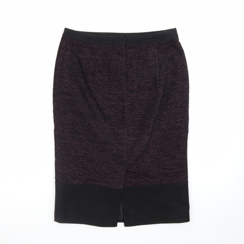 Ella by Viyella Women's Purple Pencil Skirt S Wool Blend Knee Length