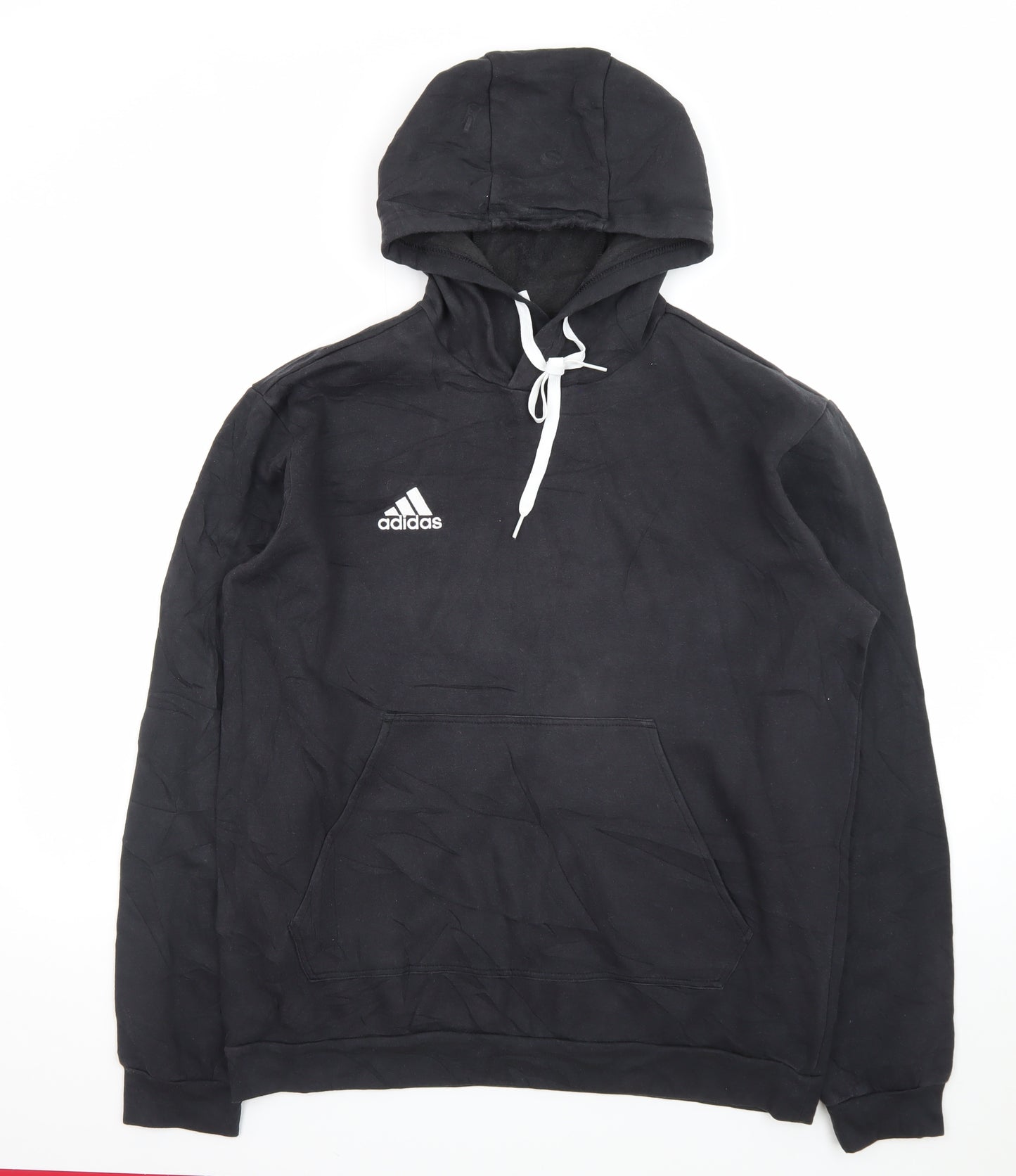 Adidas Mens Black Pullover Hoodie L Hooded Sweatshirt