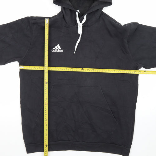 Adidas Mens Black Pullover Hoodie L Hooded Sweatshirt