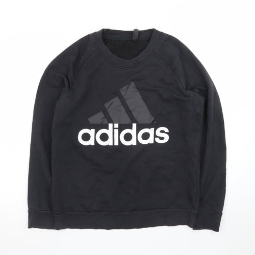 Adidas Women's Black Crew Neck Pullover Sweatshirt Size L 16-18