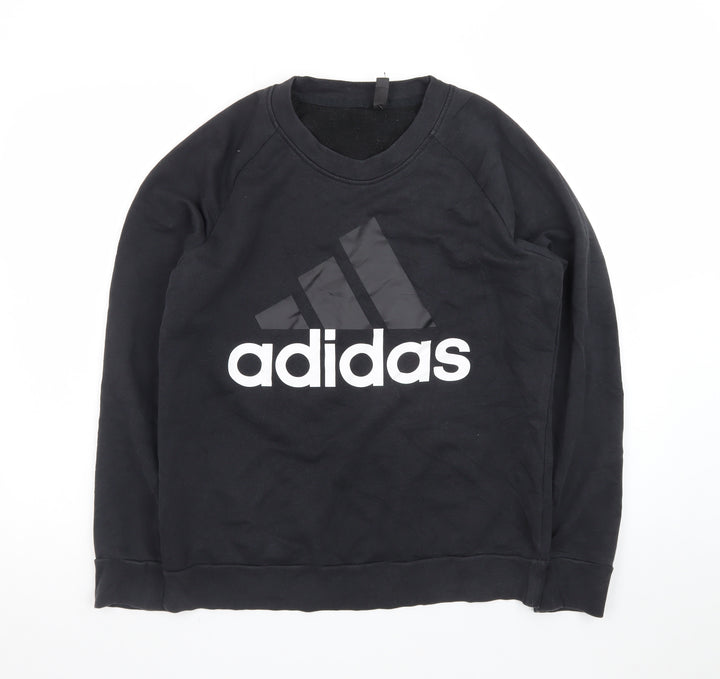 Adidas Women's Black Crew Neck Pullover Sweatshirt Size L 16-18