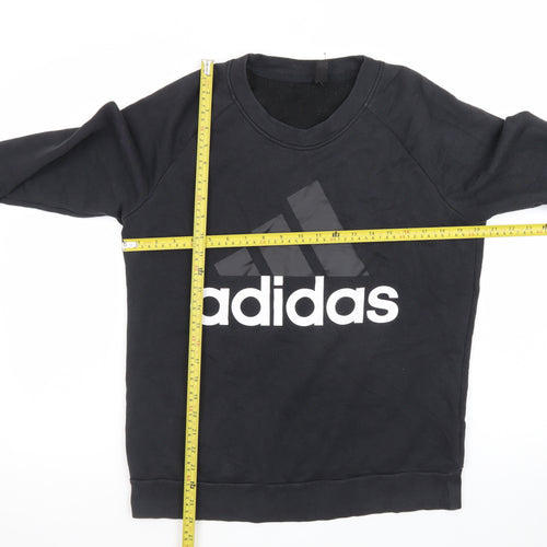 Adidas Women's Black Crew Neck Pullover Sweatshirt Size L 16-18