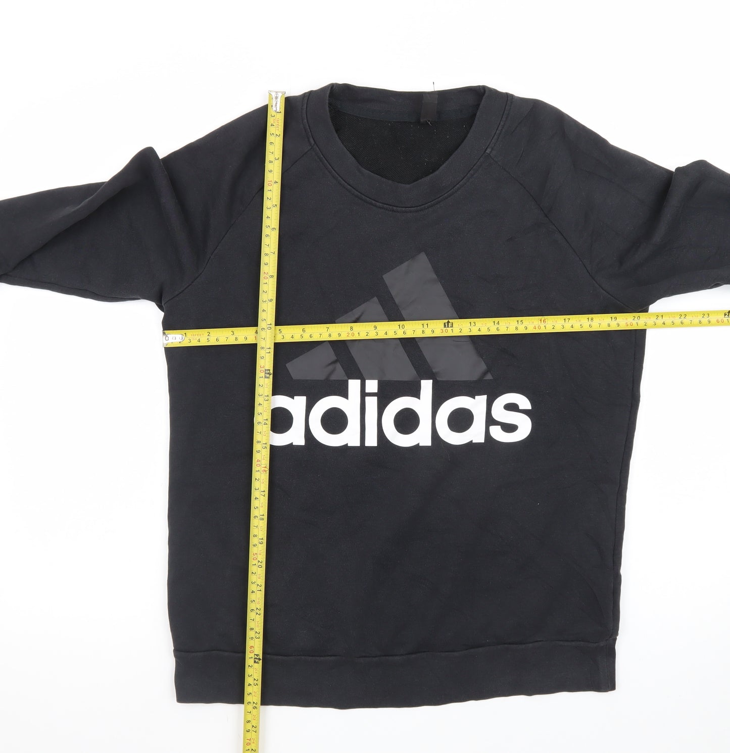 Adidas Women's Black Crew Neck Pullover Sweatshirt Size L 16-18