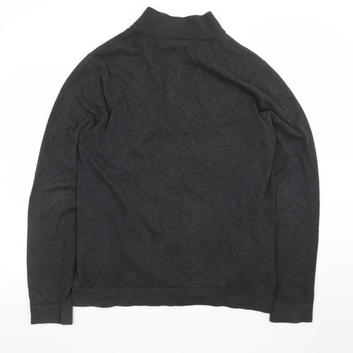 Banana Republic Men's Grey Full Zip Cotton Jumper Size M
