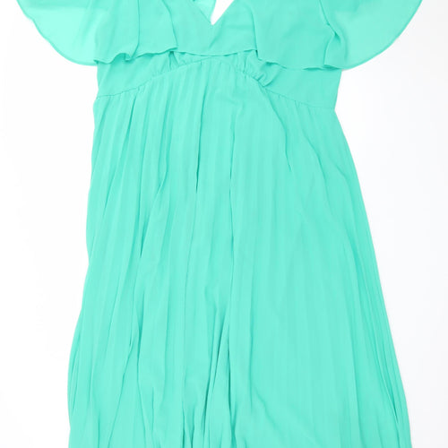 ASOS DESIGN Women Green Size 22 Fit & Flare Midi Dress