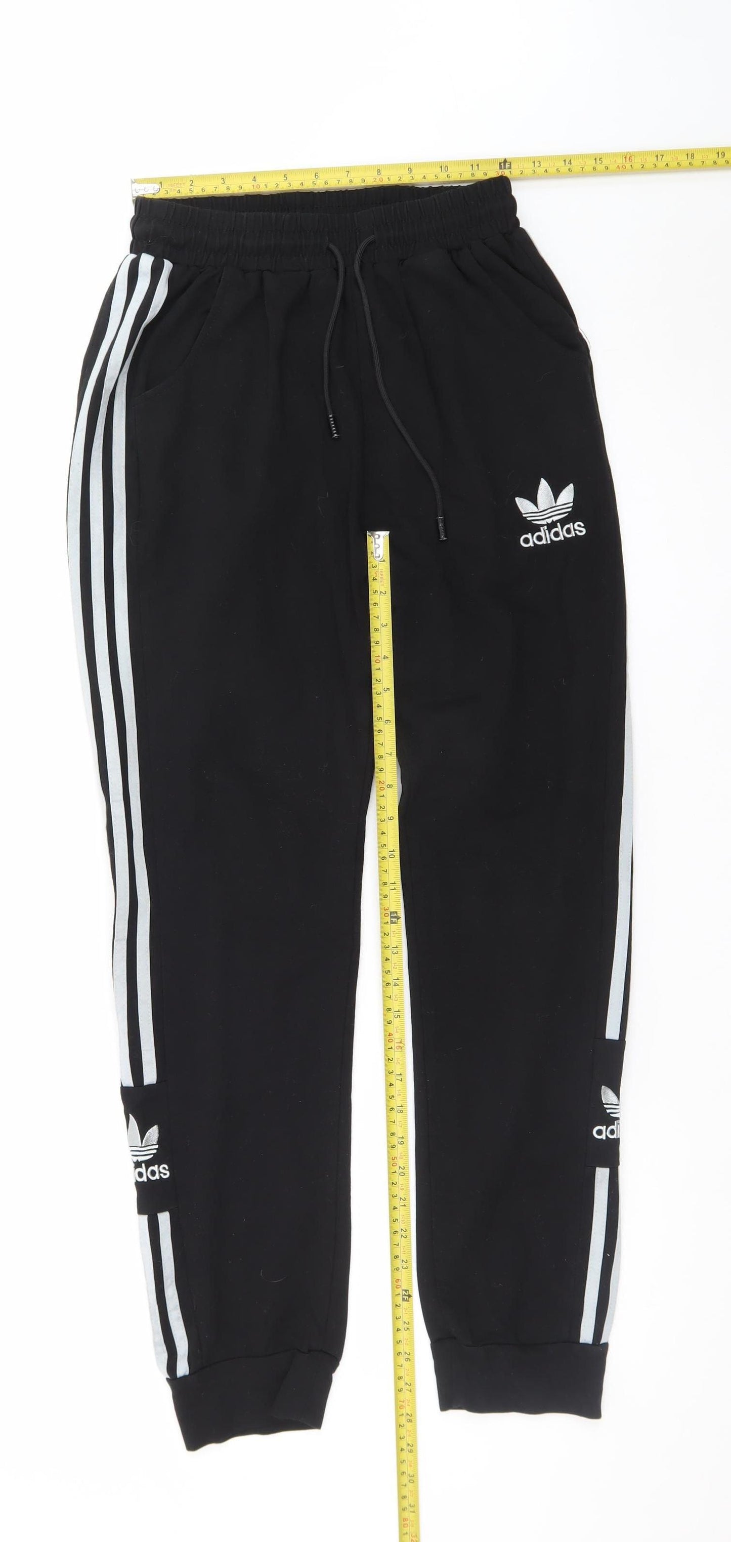 Adidas Men’s Black 2XL Joggers Tapered Striped Comfort Fit