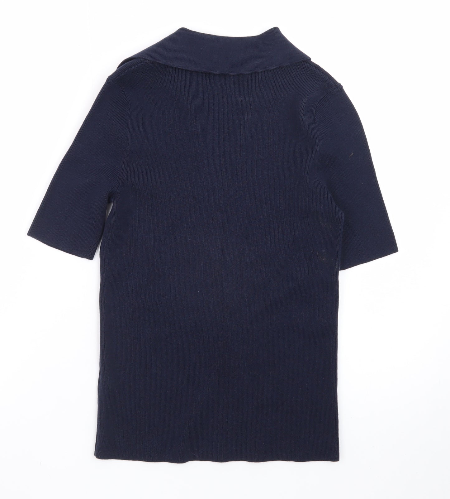 Marks and Spencer Men's Blue Short Sleeve Cotton Polo Shirt Size S