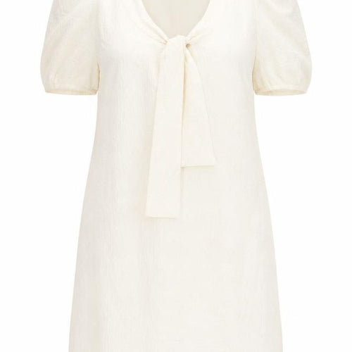 Laundry Industry Women’s Ivory Bow Shift Dress Size S Short Sleeve