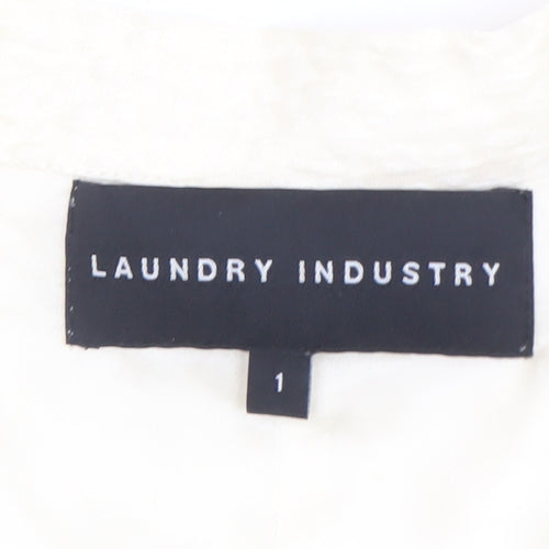 Laundry Industry Women’s Ivory Bow Shift Dress Size S Short Sleeve