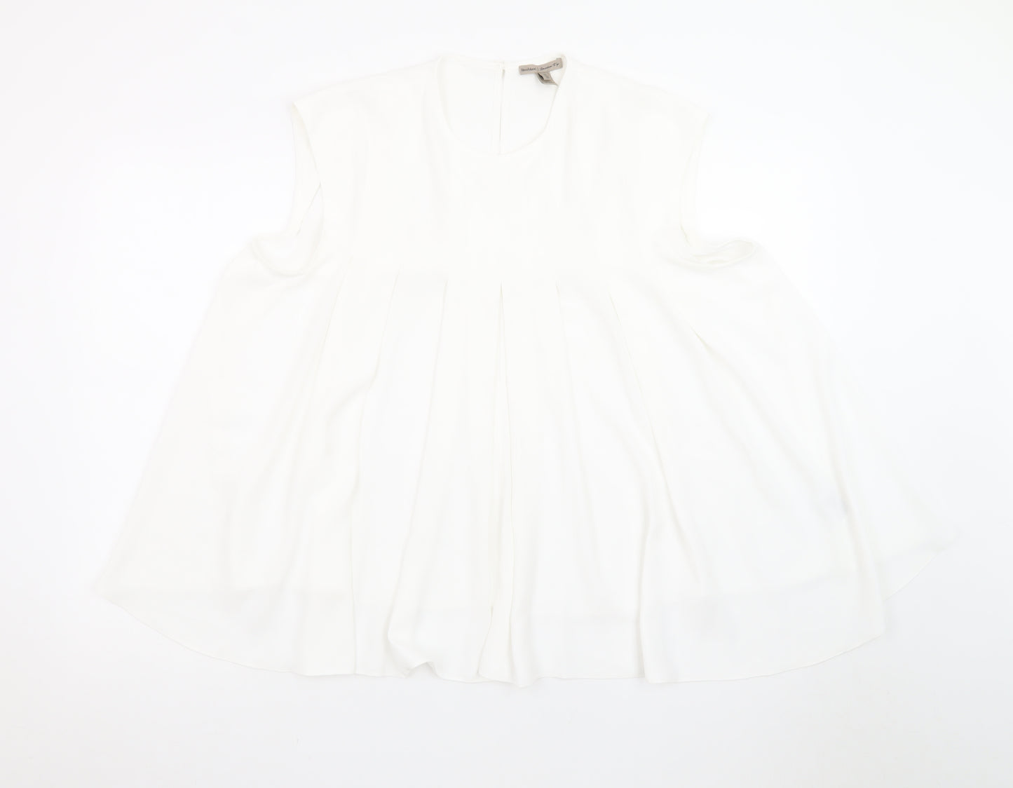 River Island Women's White Sleeveless Tunic Blouse Size 14
