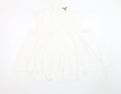 River Island Women's White Sleeveless Tunic Blouse Size 14
