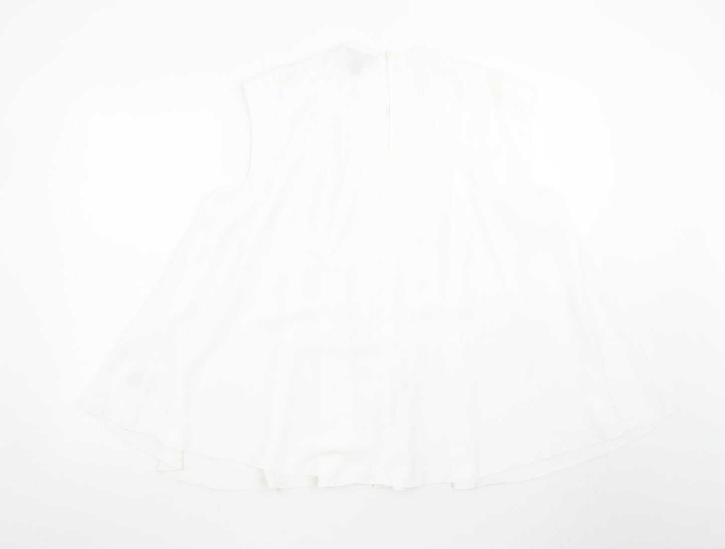 River Island Women's White Sleeveless Tunic Blouse Size 14