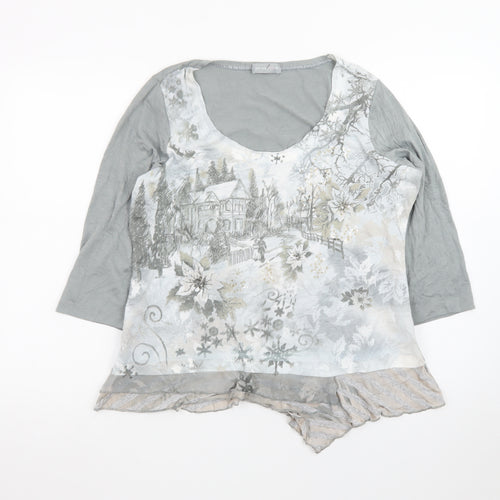 Marks and Spencer Per Una Women’s Grey Floral Tunic Blouse Size 16
