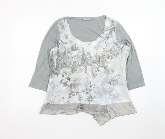 Marks and Spencer Per Una Women’s Grey Floral Tunic Blouse Size 16