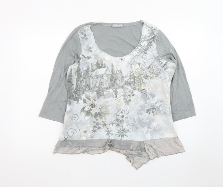 Marks and Spencer Per Una Women’s Grey Floral Tunic Blouse Size 16