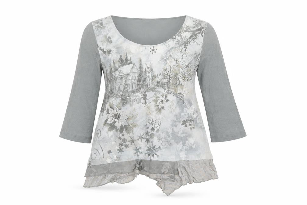 Marks and Spencer Per Una Women’s Grey Floral Tunic Blouse Size 16