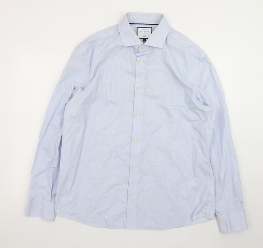 Charles Tyrwhitt Men's Blue Slim Fit Non-Iron Cotton Dress Shirt XL