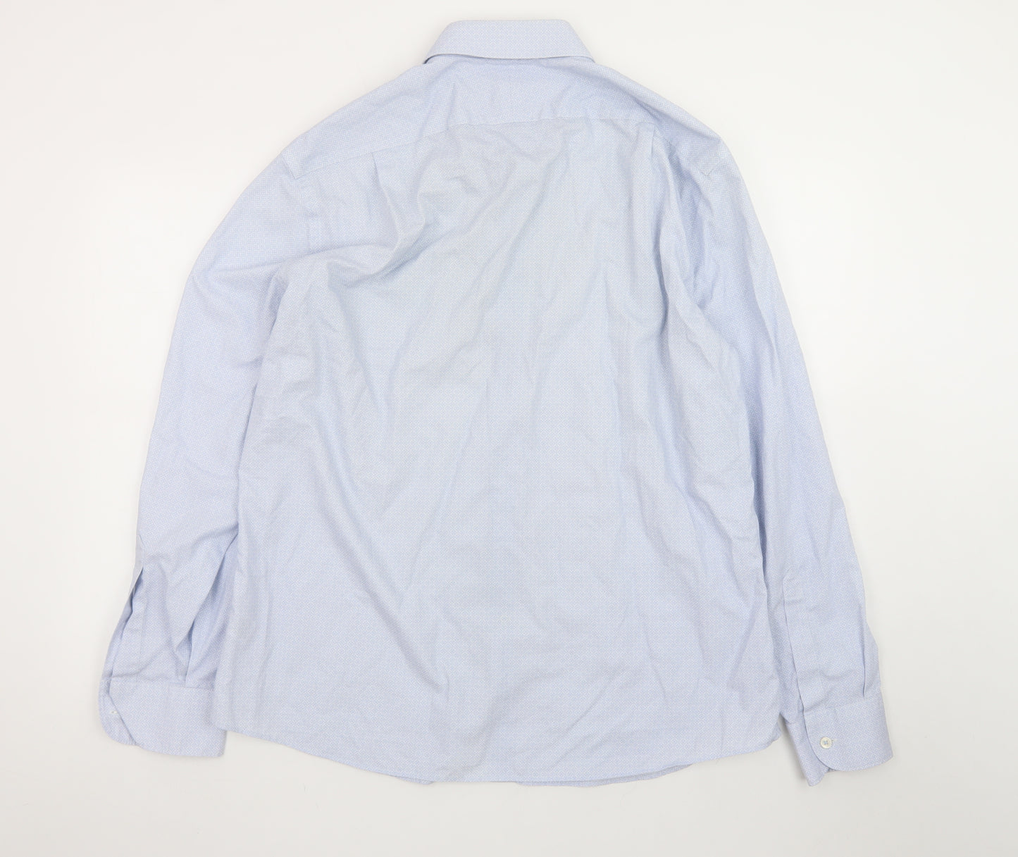 Charles Tyrwhitt Men's Blue Slim Fit Non-Iron Cotton Dress Shirt XL