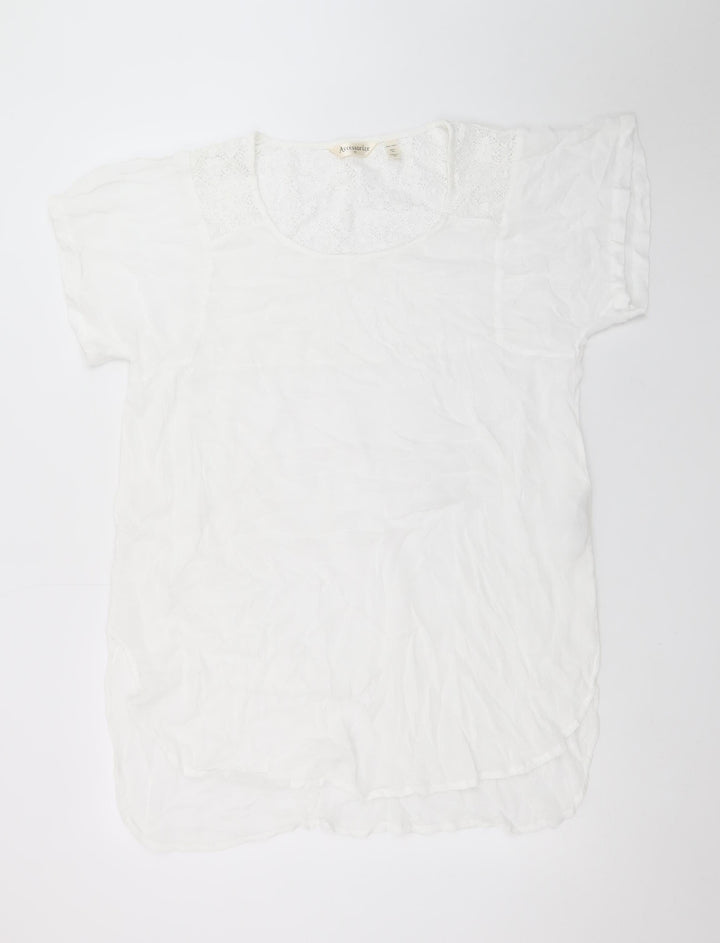 Accessorize Women’s White Lace Shift Dress XS Short Sleeve Summer