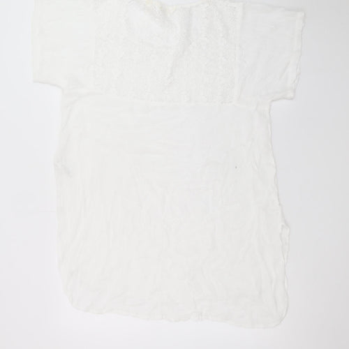 Accessorize Women’s White Lace Shift Dress XS Short Sleeve Summer