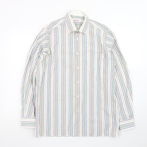 Peter England Men's Multicoloured Striped 15in Regular Fit Cotton Blend Long Sleeve Shirt