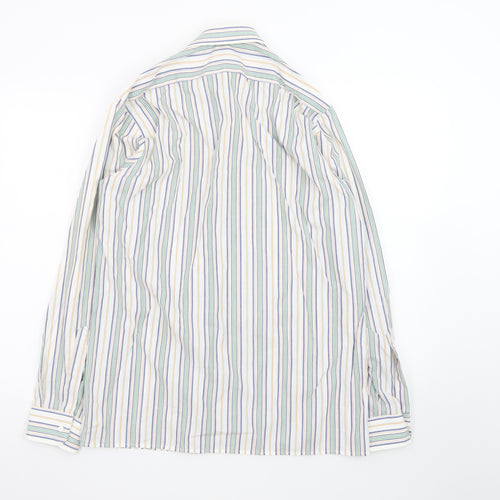 Peter England Men's Multicoloured Striped 15in Regular Fit Cotton Blend Long Sleeve Shirt