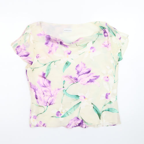ALEX & Co. Women’s Multicoloured Floral Silk Blend Chiffon Blouse UK 18