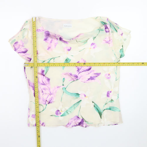 ALEX & Co. Women’s Multicoloured Floral Silk Blend Chiffon Blouse UK 18