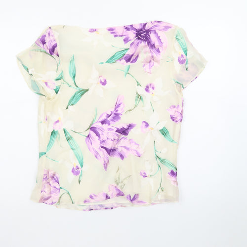 ALEX & Co. Women’s Multicoloured Floral Silk Blend Chiffon Blouse UK 18