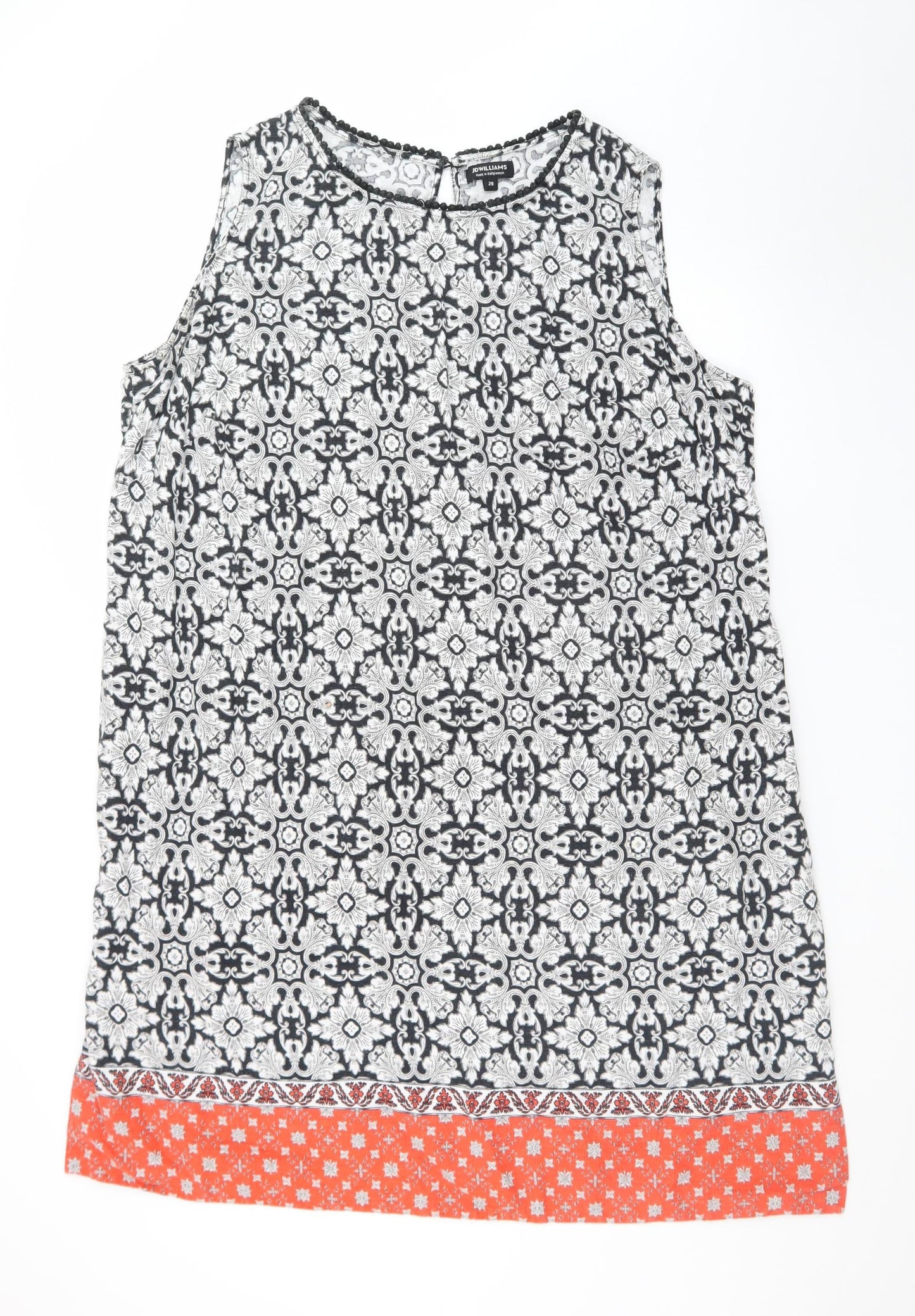 JD Williams Women's Multicoloured Cotton Sleeveless Shift Dress Size 28