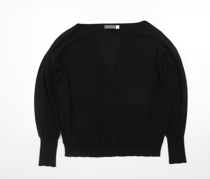Mint Velvet Women's Black Boat Neck Knit Jumper Size M