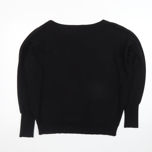 Mint Velvet Women's Black Boat Neck Knit Jumper Size M