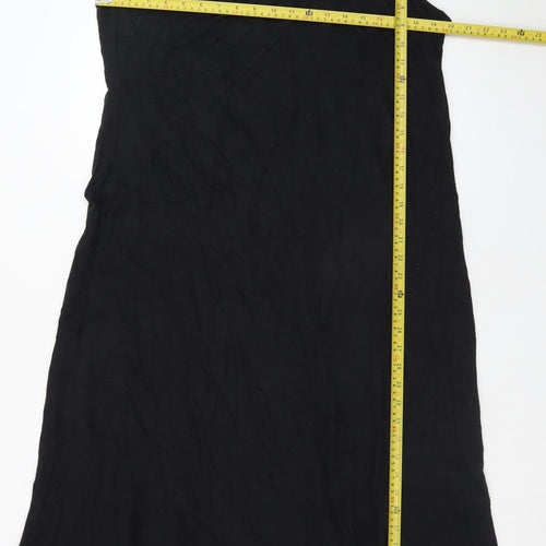 Marks and Spencer Women's Black Cotton One Shoulder A-Line Dress Size 18