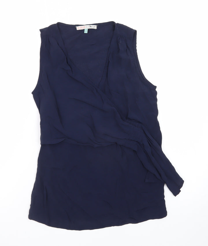 He Loves Me He Loves Me Not Women's Blue XS Wrap Chiffon Blouse