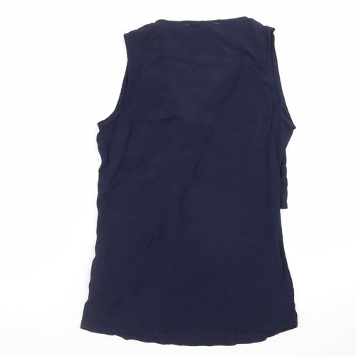 He Loves Me He Loves Me Not Women's Blue XS Wrap Chiffon Blouse